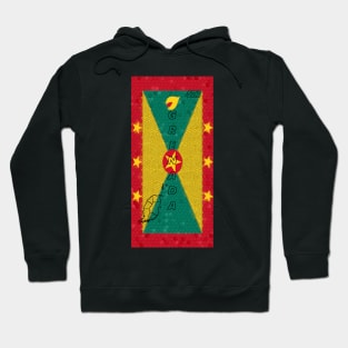 Grenada Flag Design with Map Outline and Area Code - Soca Mode Hoodie